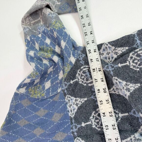 J. Jill Sweater Women Large Blue Abstract Button Front Cardigan Artsy Patchwork - Picture 4 of 9